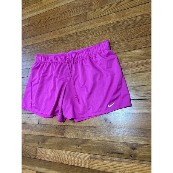 Nike Dri Fit Running Athletic Shorts Women's 2XL Pink Un-lined Mesh Drawstring - Picture 2 of 5